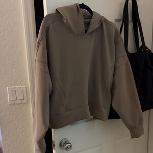 YBP (by Abercrombie) Women's Cropped Tan Hoodie Sweatshirt